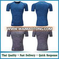 Mens polyester spandex dri-fit Cheap Wholesale Fitness Tight Running Shirt